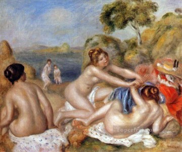 ピエール=オーギュスト・ルノワール Painting - 3人の海水浴者 ピエール・オーギュスト・ルノワール